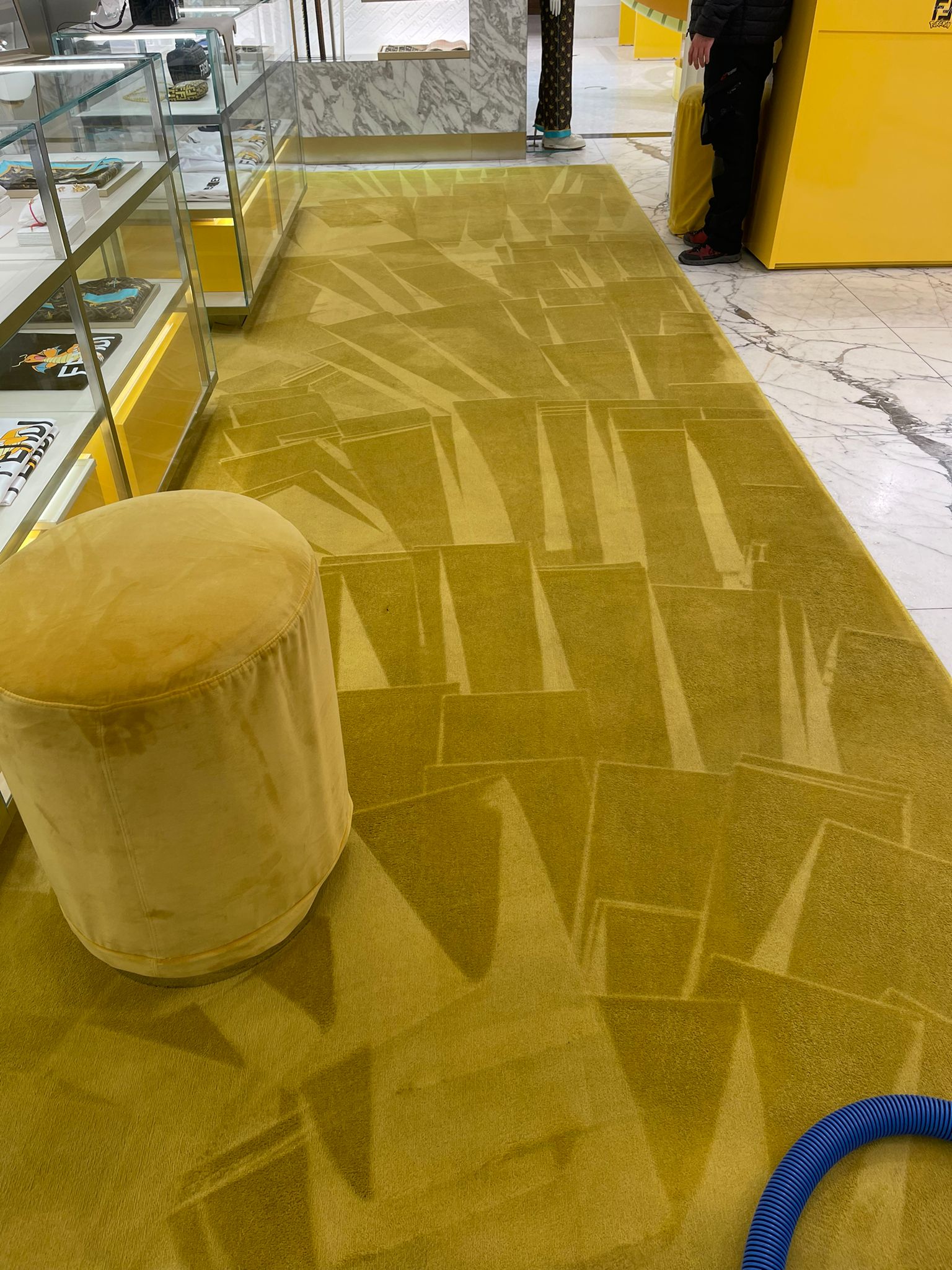 Cleaning a commercial carpet